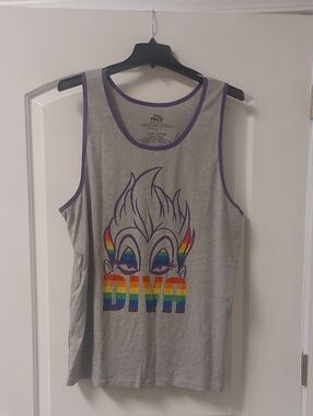 Disney Villains Pride Collection Ursula Diva Heather Gray Tank Top Mens Sz 2X